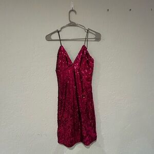 Lulu's Hot Pink Sequin Dress